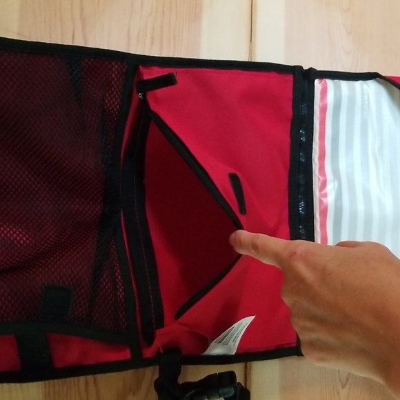 Skip * Hop Pronto Baby Changing Station & Diaper Clutch, Red w/Striped Interior - Picture 5 of 15